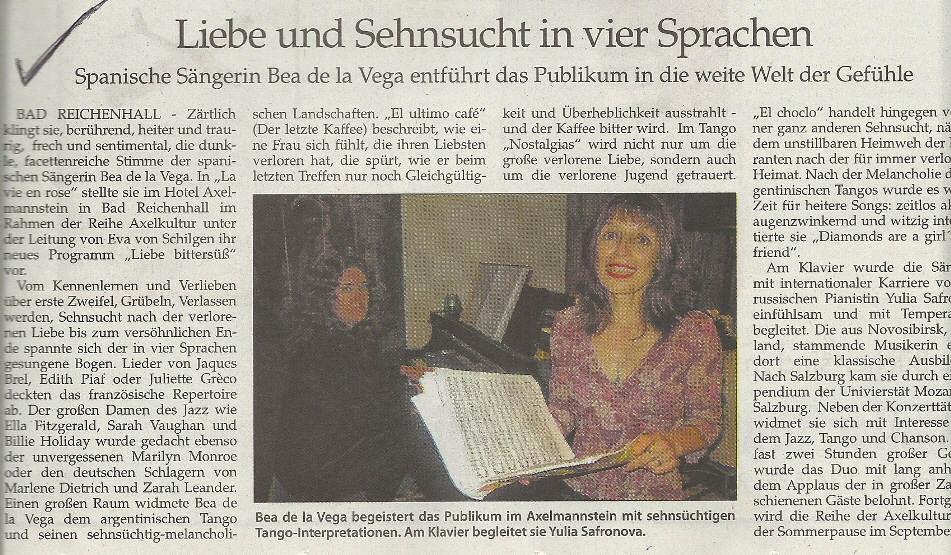 Liebe und Sehnsucht in 4 Sprachen